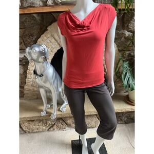 Toad and Company Red Tencel Short Sleeve Shirt Women's Size Small